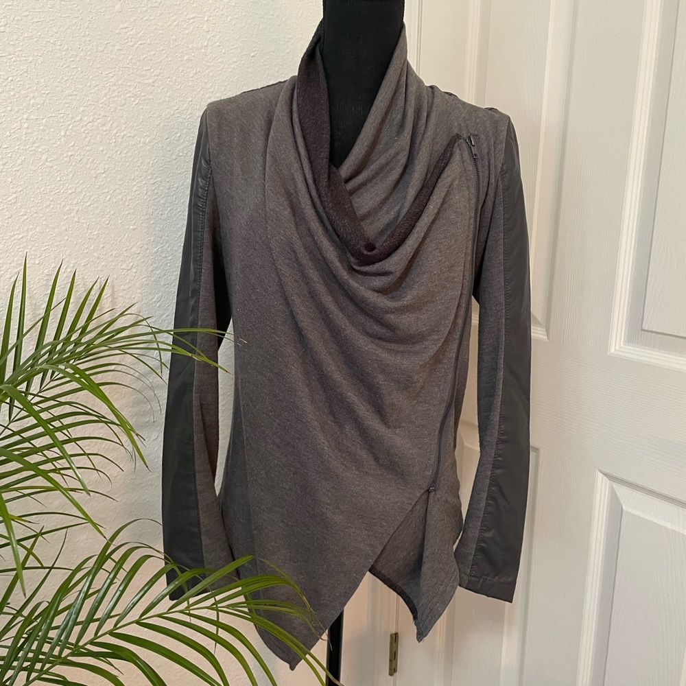 Blank NYC || Black and Grey Front Drape Jacket